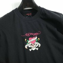 新品1円～★Ed Hardy エドハーディー メンズ 半袖 コットン綿 天竺 Tシャツ LL 黒 ブラック クルーネック カットソー ◆3263◆_画像5