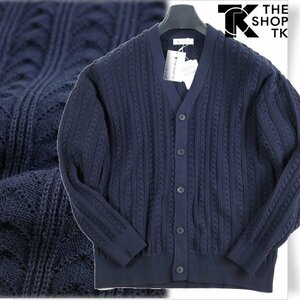  new goods 1 jpy ~*THE SHOP TK Takeo Kikuchi men's cotton cotton long sleeve tea n key knitted cardigan cardigan L navy regular shop genuine article *3388*