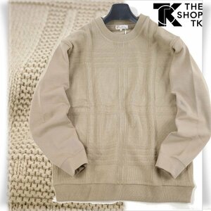  new goods 1 jpy ~*THE SHOP TK Takeo Kikuchi long sleeve crew neck front knitted pull over M beige regular shop genuine article *3386*