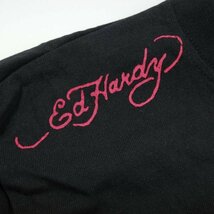 新品1円～★Ed Hardy エドハーディー メンズ 半袖 コットン綿 天竺 ポケット付き Tシャツ L 黒 ブラック クルーネック カットソー ◆3466◆_画像4