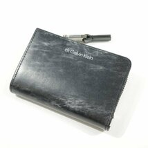 新品1円～★CK CALVIN KLEIN カルバンクライン メンズ 牛革レザー L字ファスナー 4連キーケース スマートキー 小銭入財布 箱付き ◆3479◆_画像2