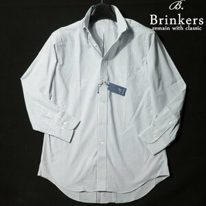 新品1円～★Brinkers ブリンカーズ 形態安定 綿100％ 長袖 ボタンダウンシャツ L 41-78 ストライプ 本物 ◆3522◆