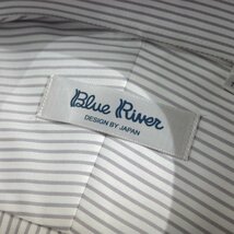 新品1円～★BLUE RIVER ブルーリバー フレックス社 メンズ 形態安定 半袖 レギュラーカラーシャツ 39 ストライプ 綿100% ◆3528◆_画像6