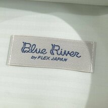 新品1円～★BLUE RIVER ブルーリバー フレックス社 メンズ 形態安定 半袖 レギュラーカラーシャツ 44 ストライプ 綿100%◆3529◆_画像6