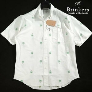 新品1円～★定価1万 Brinkers ブリンカーズ コットン綿100% オックスフォード 半袖カジュアルシャツ L 白 正規店本物 ◆3769◆