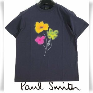 未使用1円～★定価1.2万 ポールスミス Paul Smith 1点もの ウィメンズ オーガニックコットン Brushed Poppies 半袖Tシャツ M ◆3846◆