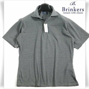 新品1円～★定価1.2万 Brinkers ブリンカーズ メンズ 春夏 鹿の子 半袖 カッタウェイ カノコ ポロシャツ M グレー 百貨店取扱◆4047◆