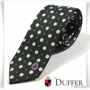 新品1円～★DUFFER ダファー シルク絹100%ネクタイ ドット ブラック ジョイックスコーポレーション ◆4124◆