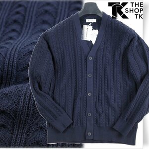  new goods 1 jpy ~*THE SHOP TK Takeo Kikuchi men's cotton cotton long sleeve tea n key knitted cardigan cardigan M navy regular shop genuine article *4182*