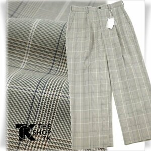  new goods 1 jpy ~*THE SHOP TK Takeo Kikuchi men's TR stretch wide pants L Glenn check all season genuine article *4228*