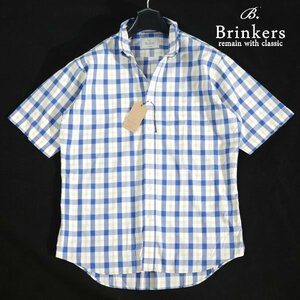 新品1円～★Brinkers ブリンカーズ コットン綿100％ 半袖ボタンダウンシャツ L チェック 正規店本物 ◆4348◆