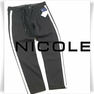  новый товар 1 иен ~* Nicole selection NICOLE selection мужской стрейч легкий брюки боковой линия брюки 50 LL чёрный черный *4478*