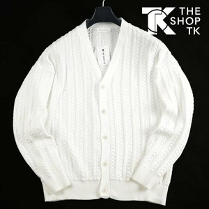  new goods 1 jpy ~*THE SHOP TK Takeo Kikuchi long sleeve tea n key knitted cardigan cardigan M white regular shop genuine article *4792*