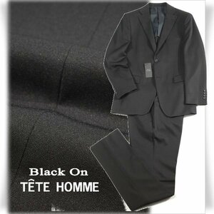  new goods 1 jpy ~* regular price 4.2 ten thousand Black On TETE HOMMEteto Homme single two . button suit 90Y5no- tuck stretch black black *4914*