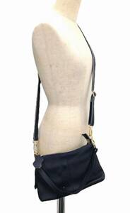  used ARROWS&Company Ltd. leather 2Way shoulder bag navy [TT]