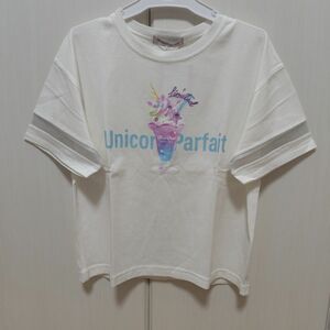 新品メゾピアノジュニアアクセサリー付パフェTシャツM（150）