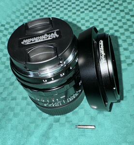 フォクトレンダー　NOKTON Vintage Line 28mm F1.5 asp TypeⅡ VM ブラックペイント　純正フード付き