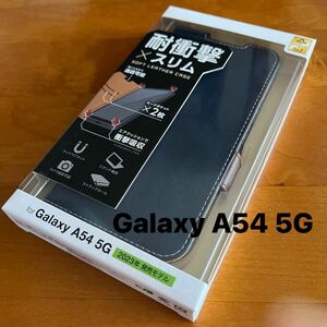 Galaxy A54 5G ( SC-53D SCG21 ) ソフトレザーケース 手帳型 ステッチ 耐衝撃 磁石　ネイビー　（2）