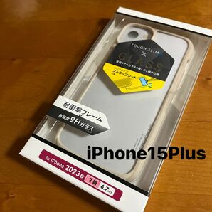 iPhone15Plus 背面ガラス 6.7 インチ ケース カフェオレ　ガラスケース　カバー　（1）