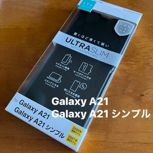 Galaxy A21 ソフトレザーケース 磁石　手帳型　ブラック　カバー　GALAXY A21シンプル