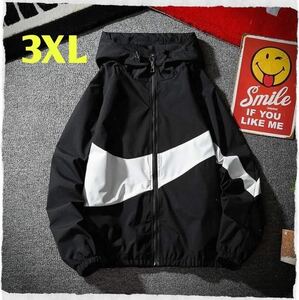 マウンテンパーカー　3XL メンズ　ブラック　ナイロンパーカー　アウトドア