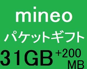 31GB+200MB（9999MB+9999MB+9999MB+1203MB）mineo　マイネオパケットギフトコード30GB+1200MB