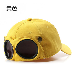 キャップ 帽子 メンズ レディース ゴーグル ローキャップ 野球帽 ブラック 新品 1円 スタート 黄色い