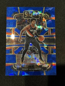 2023-24 Panini Select Basketball Scoot Henderson Blue Ice Crack