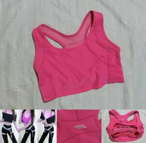 E51* Uniqlo BODY TECH sports bra brassiere pink color * motion yoga fitness Jim 