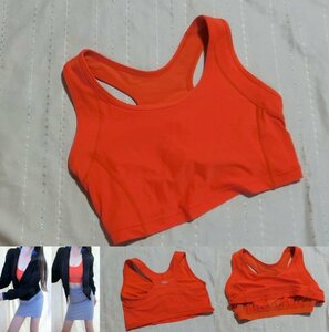 E52* Uniqlo BODY TECH sports bra brassiere orange color * motion yoga fitness Jim 