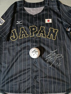  valuable! samurai Japan Los Angeles *doja-s[ large . sho flat ] with autograph uniform + autograph autograph ball ultra rare Japan representative uniform 