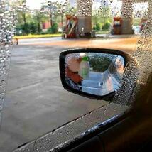 ドア ミラー 親水 フィルム 汎用 雨 雪 除け カバー 1台分 2枚 ブラック トヨタ 日産 ホンダ マツダ スズキ Audi BMW メルセデス_画像3