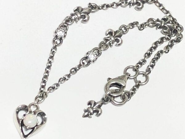 PATRICK COXパトリックコックスsilver925百合の紋章とオパールハートモチーフブレスレット シルバーアクセサリー