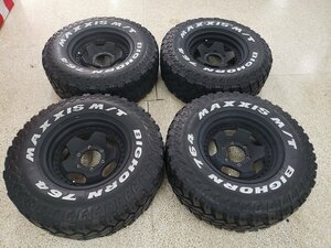 ◎良品 深リム 16inc 8J ＋0 139.7/6H 3ピース？ 良溝ホワイトレター 265/75R16 M/T 265/75-16 検) 130 185サーフ 70 80ランクル パジェロ