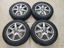 ◎傷小美品+バリ溝 155/65R14 155/65-14 ブリヂストン VRX2 スタッドレス 4本 14X4.5j+43 100/4H スペーシア ムーヴ タント デイズ N-BOX_画像1