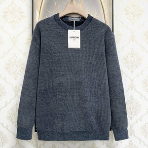 一枚限定EU製＆定価5万◆UABONI*Paris*セーター*ユアボニ*パリ発◆カシミヤ100％ 裏起毛 暖かい 保温 無地 トップス レジャー 日常 L/48