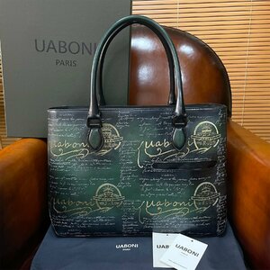 ..EU made regular price 38 ten thousand *UABONI*yuaboni* illusion. pa tea n* tote bag *.. hand . original leather .. business bag bag gentleman for men's 