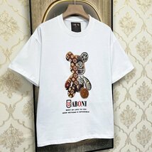 個性EU製＆定価2万◆UABONI*Paris*半袖Tシャツ*ユアボニ*パリ発◆高級 コットン100％ 吸汗 薄手 カットソー モノグラム Bearbrick M/46_画像10