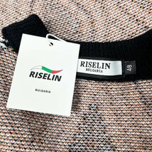 個性ヨーロッパ製※定価5万◆ブルガリア発※RISELIN セーター ウール混 柔らかい 快適 厚手 ニット 防寒 総柄 レトロ 定番 トップス L/48_画像9