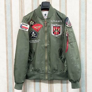  highest grade regular price 6 ten thousand FRANKLIN MUSK* America * New York departure flight jacket MA-1 USAF*TYPE thin high class embroidery blouson outer size 1