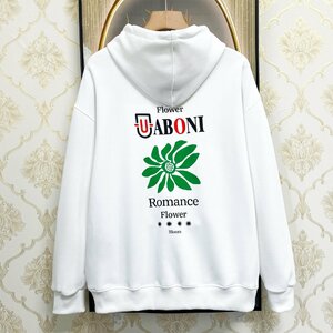 上級EU製＆定価4万◆UABONI*Paris*パーカー*ユアボニ*パリ発◆上品 通気 フラワー トップス オシャレ プルオーバー ストリート L/48サイズ