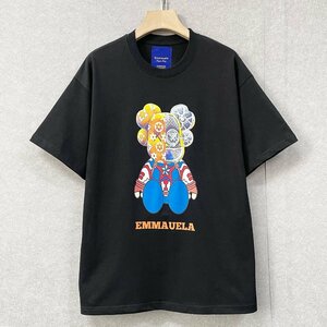 個性・半袖Tシャツ 定価2万◆Emmauela・イタリア・ミラノ発◆米国綿 吸湿 薄手 モノグラム おしゃれ ベアブリック/Bearbrick M/46サイズ