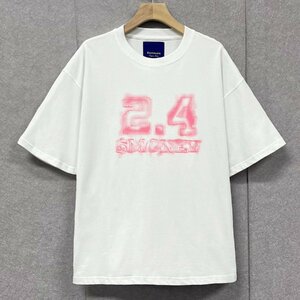 人気・半袖Tシャツ 定価2万◆Emmauela・イタリア・ミラノ発◆コットン100％ 高級 通気 快適 スウェット カップル ユニセックス L/48サイズ