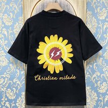 定価2万★christian milada・ミラノ発・半袖Tシャツ★上品 ナチュラル ゆったり 快適 スウェット デイジー柄 可愛い 定番 男女兼用 夏 L_画像1