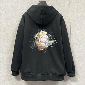  piece .* Parker regular price 4 ten thousand *Emmauela* Italy * milano departure * cotton 100% on goods soft bear colorful scribbling manner tops sweat M/46