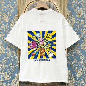 定価2万★christian milada・ミラノ発・半袖Tシャツ★コットン100% 上品 薄手 快適 遊び心 オシャレ スウェット カットソー 日常 2XL/52