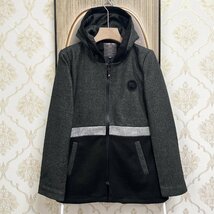 新作EU製＆定価6万◆UABONI*Paris*ジャケット*ユアボニ*パリ発◆カシミヤ100% 快適 切替 暖かい パーカー 個性 日常着 アウター M/46サイズ_画像1