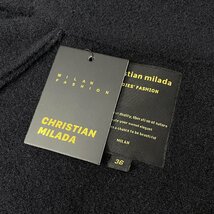 定価7万★christian milada・ミラノ発・ジャケット★高級ミンク/カシミヤ混 ユニーク 上品 着痩せ ゆったり コート 通勤 レディース S/34_画像9