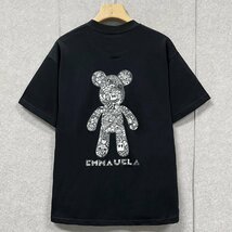 絶賛・半袖Tシャツ 定価2万◆Emmauela・イタリア・ミラノ発◆上質 吸汗 通気 ソフト 個性 クマ プルオーバー カットソー ストリート 夏 L_画像1