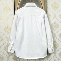 新作EU製＆定価5万◆UABONI*Paris*長袖シャツ*ユアボニ*パリ発◆高級 通気 柔らかい 快適 無地 ダメージ加工 ライトアウター おしゃれ 2XL_画像2